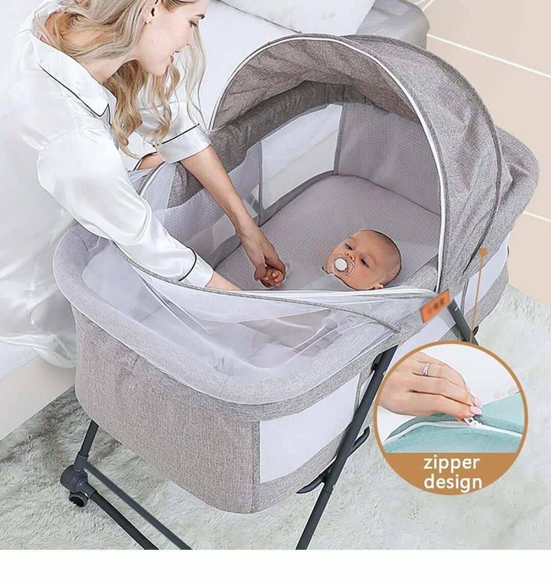 Portable Baby Cradle with Canopy