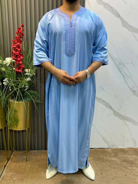 Caftan Homme Bleu Élégant