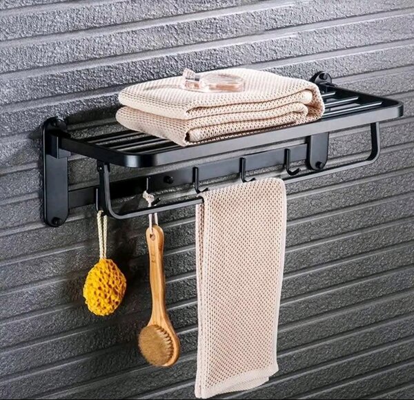 Étagère de douche en inox noir