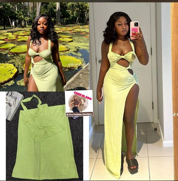 Robe longue fendue élégante