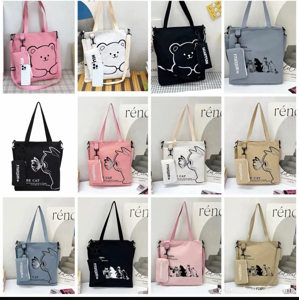 Sac fourre-tout avec motif ours