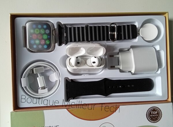 Montre connectée x9,  3 en 1, Écouteur, Chargeur, homme Femm