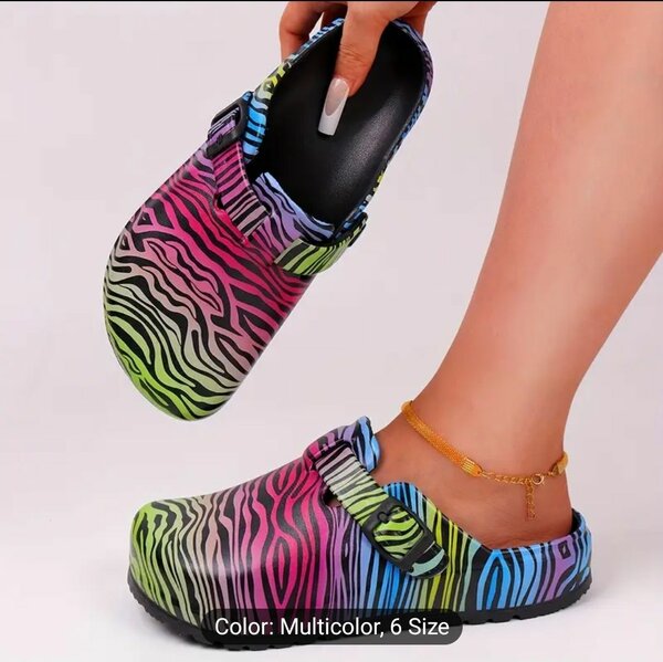 Women's Washed Print Garden Slippers