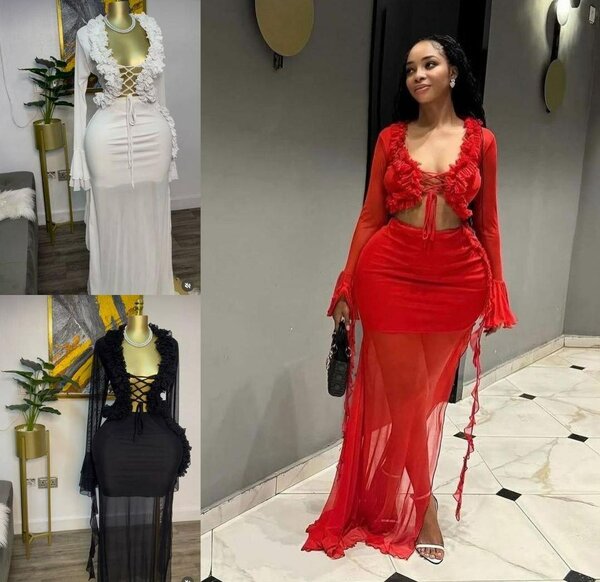 Robe transparente élégante soirée