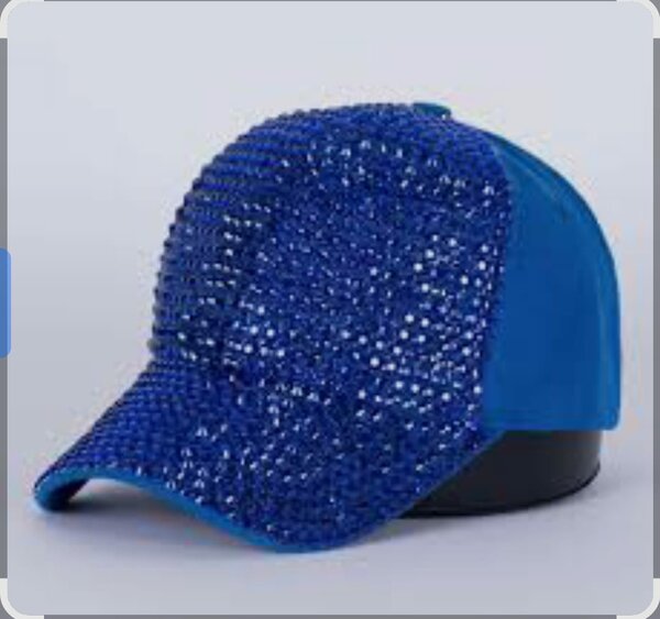 Casquette pailletée bleue