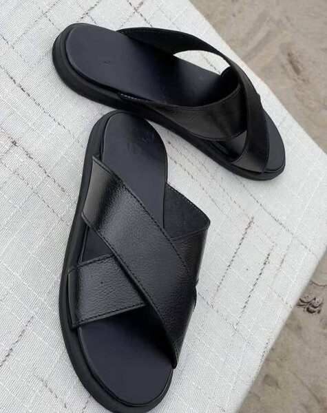 Sandales en cuir noir