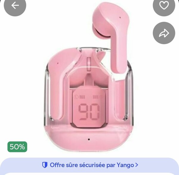 Écouteurs sans fil roses