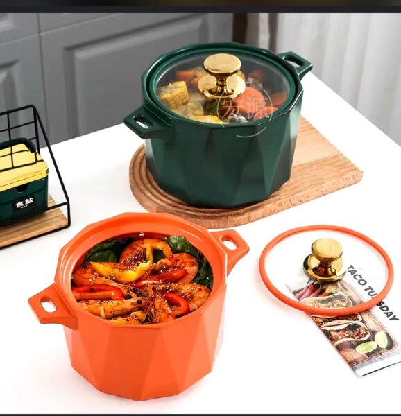 Ceramic cooking pot -single