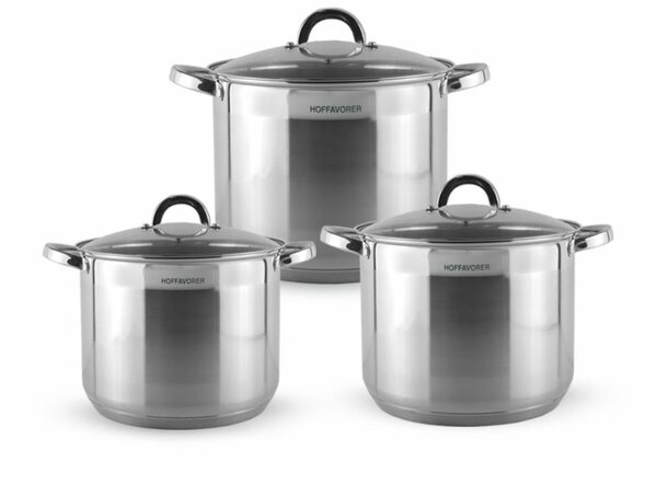 6 PCS 26/28/30CM STAINLESS STEEL CASSEROLE SETS WITH 3 GLASS