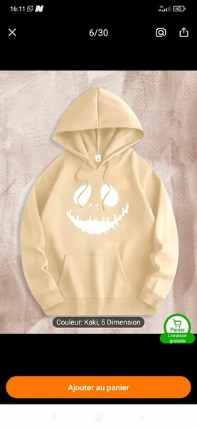 Sweat à capuche motif effrayant