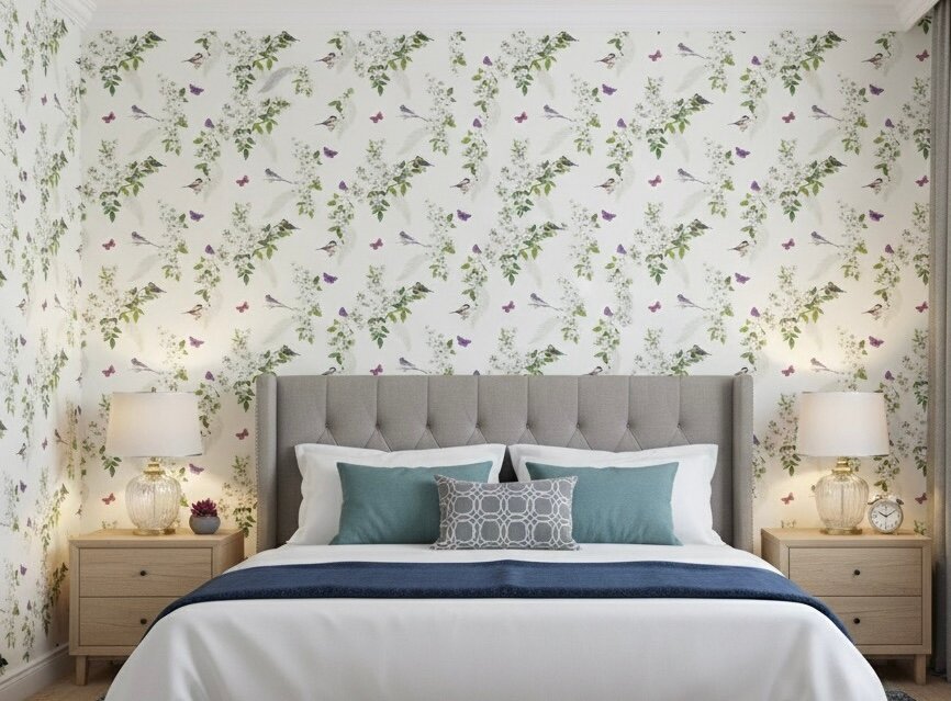 papier peint motifs floraux