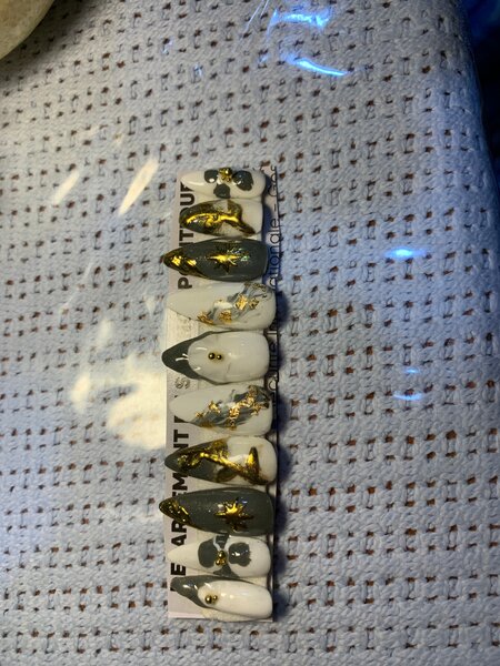 Ongles Press-Ons Noir et Blanc Luxe