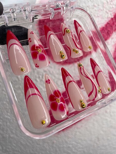 Ongles Press-On Fleuri