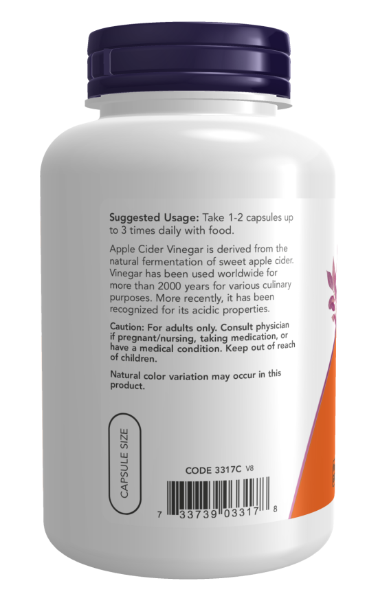 NOW APPLE CIDER VINEGAR 450MG 180,s