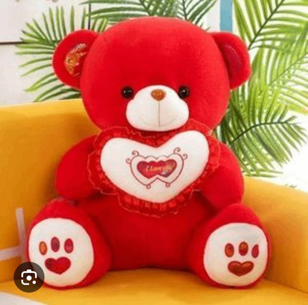 Ours en peluche rouge amour