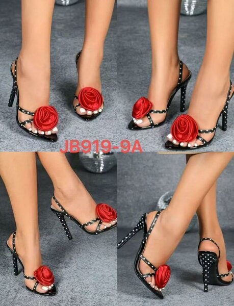 Sandales à talons roses