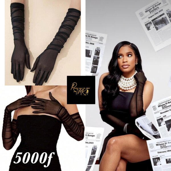 Gants longs en maille élégante