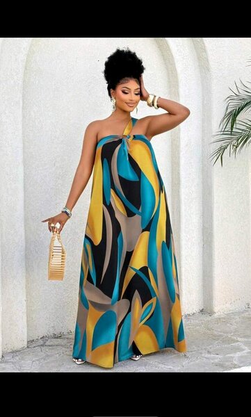 Robe Évasée Graphique Femme