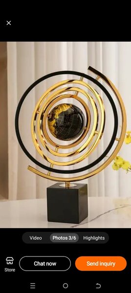 360° METAL ROTATING GLOBE