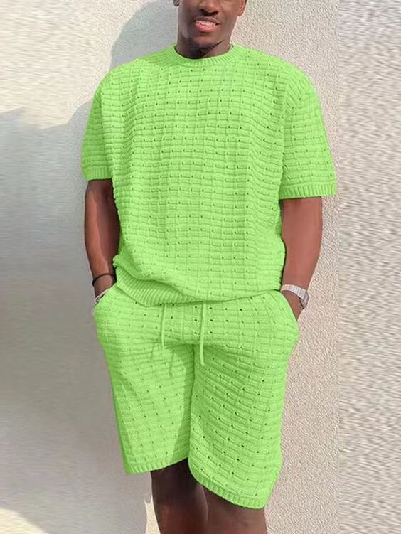 Ensemble d'été en maille pour homme
