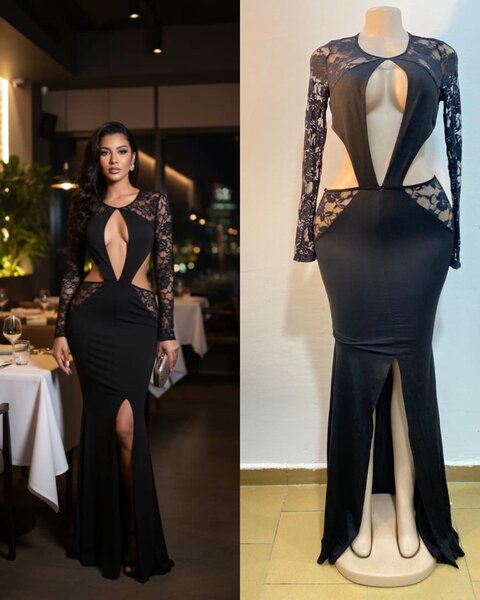 Robe élégante en dentelle noire