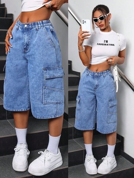 Shorts en jean taille haute