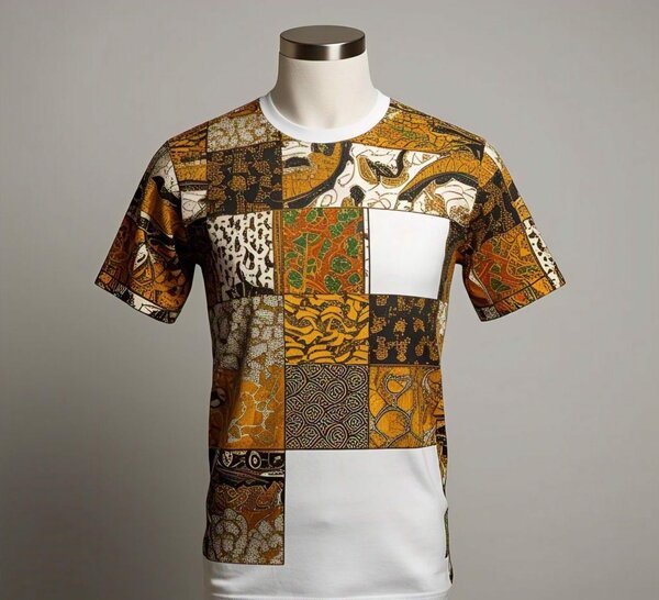 Afrikhadi Tshirt inspired by African fabrics.