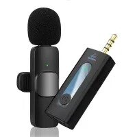 K-35 Wireless Collar Microphone Lapel Lavalier Omnidirectional Mic Plug and Play Mike for Vlogging Interview Live Streaming You,Tube Compatible with BT Speakers, DSLR Camera