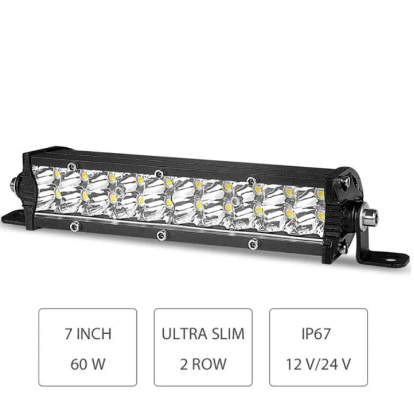 Bar Light 7 Inch 20 Led Metal Body 60 Watts