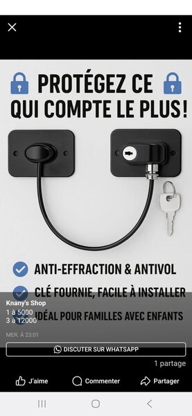 Verrou de sécurité enfant