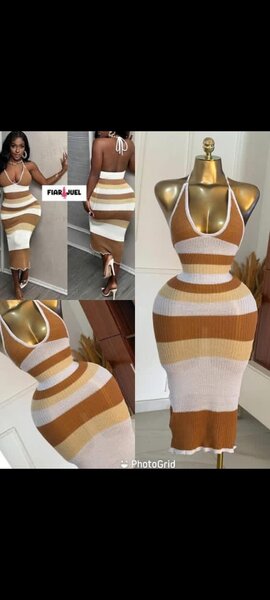 Robe moulante rayée élégante