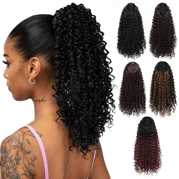 Postiche queue-de-cheval bouclée