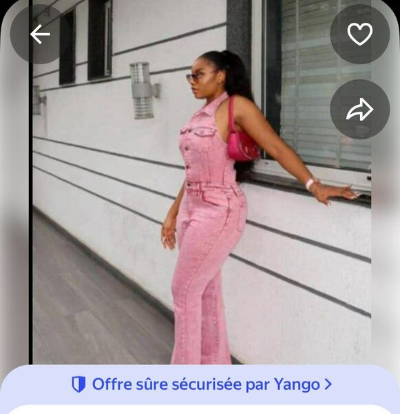 Combinaison en denim rose