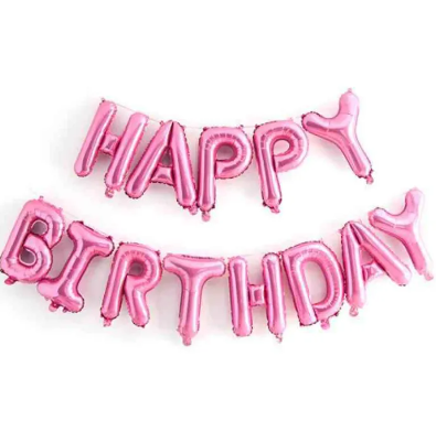 16 inch Happy Birthday Aluminum Foil Balloons, Aluminum Foil Letters Banner Balloons for Party Supplies and Birthday Decorations