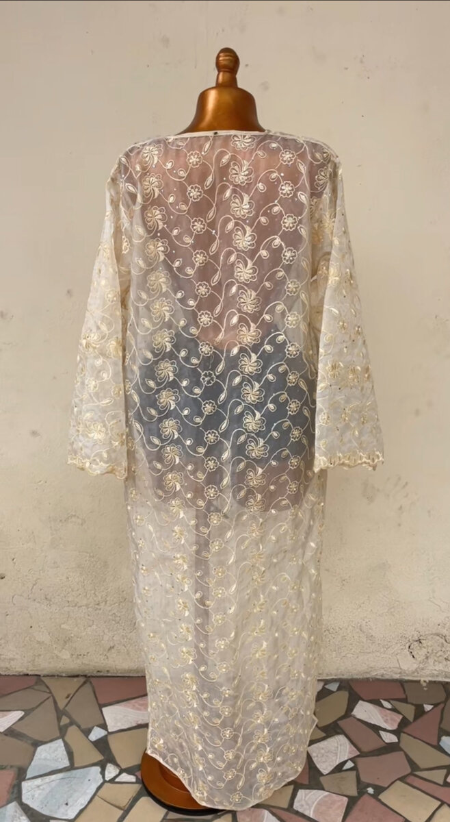 Robe en dentelle transparente