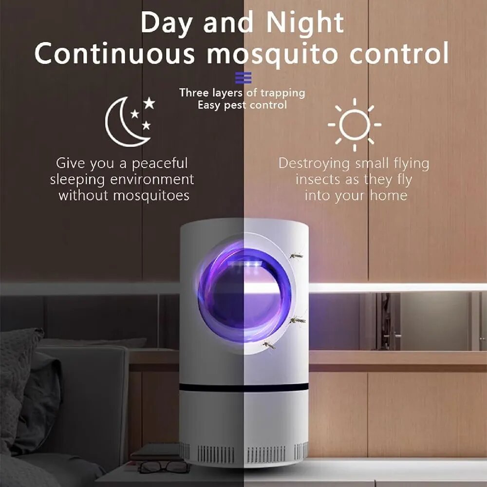 Piège à moustiques à aspiration silencieuse à 360°