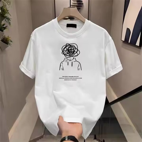 Men's Cartoon Pattern Fashion Men's T-shirts Breathable Cott