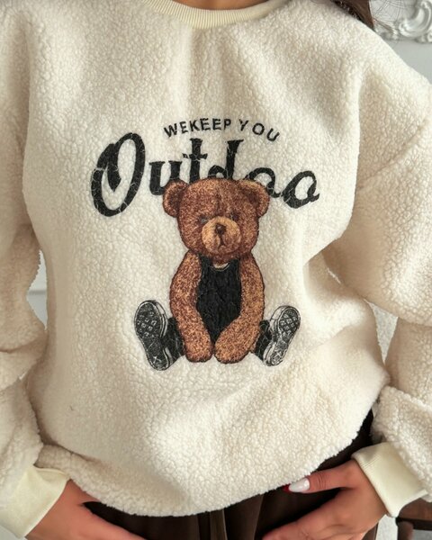 Женский белый свитшот