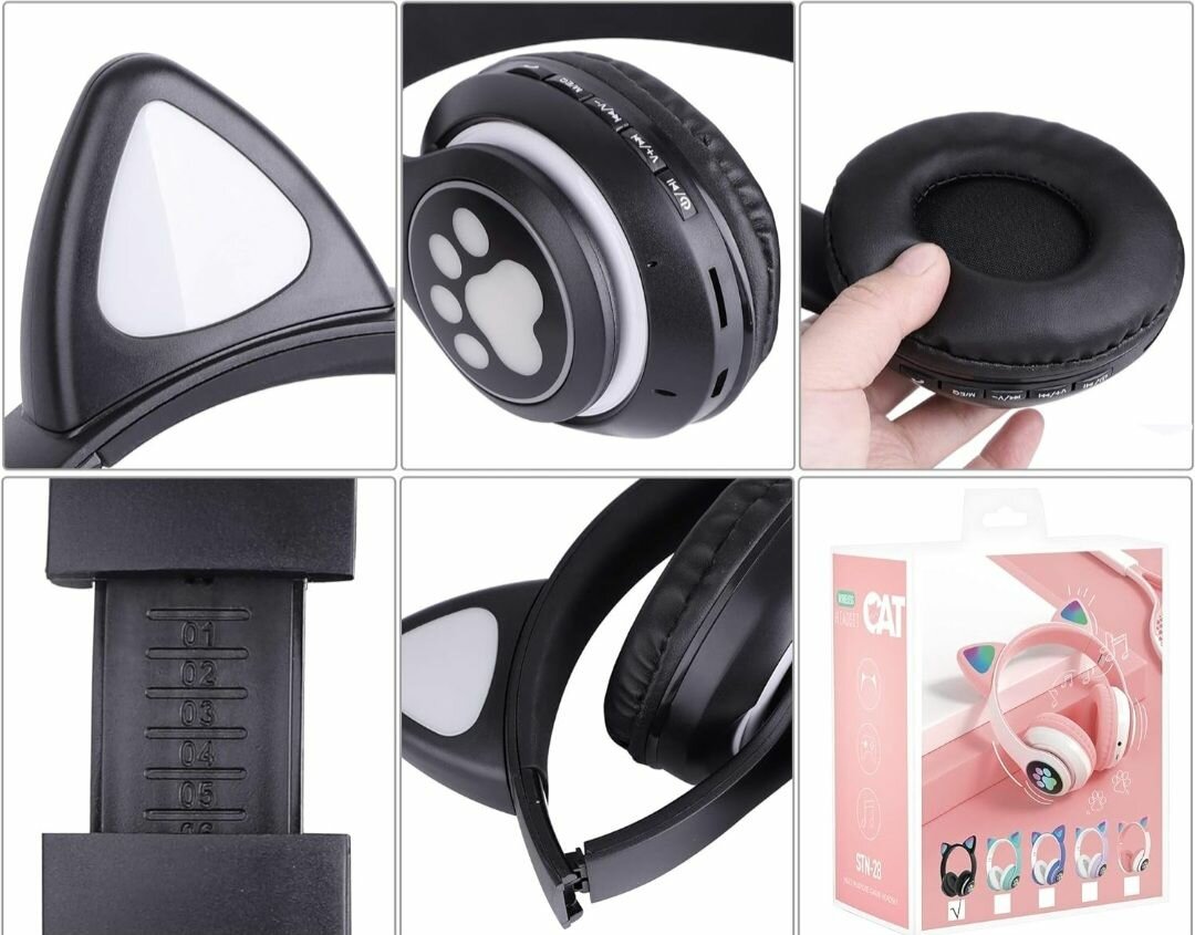Cat Ear Wireless Bluetooth Headset black
