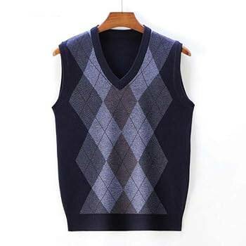 Gilet en maille à carreaux