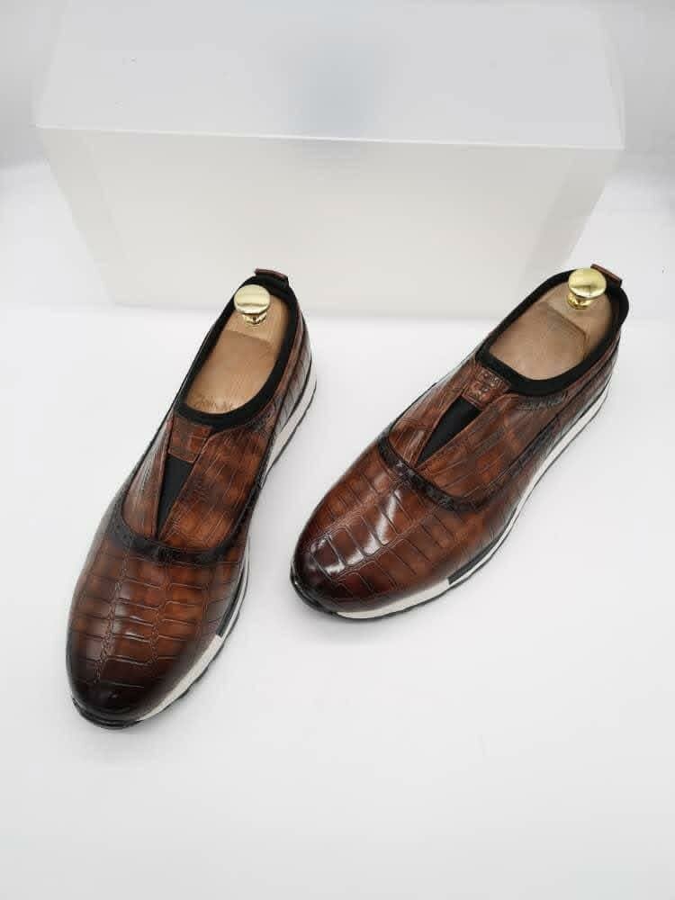 Chaussures en cuir crocodile