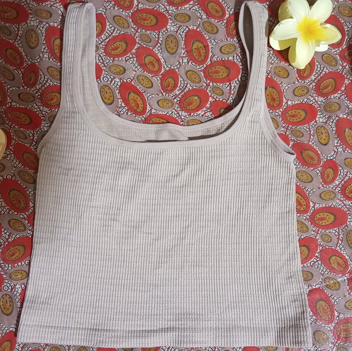 Haut court en coton côtelé