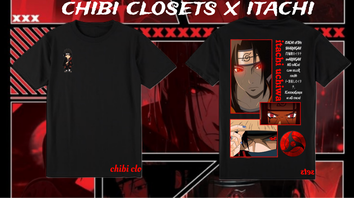 Tee-shirt chibi closets x itachi cotton lourd