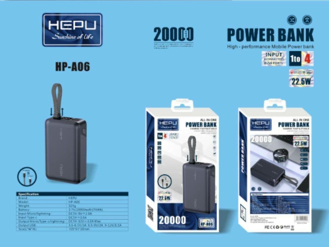 Chargeur Portable HEPU 30000mAh