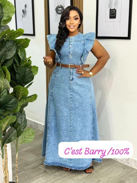 Robe longue en jean élégante