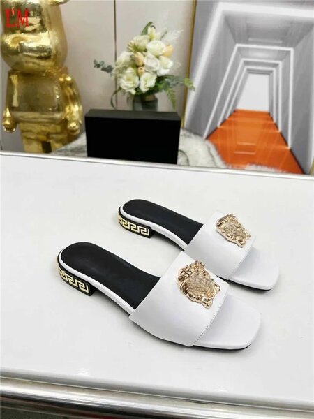 Versace Medusa plaque slippers