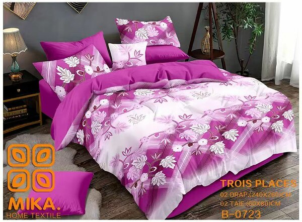 Parure de lit florale 3 pièces