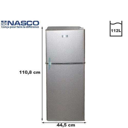 Nasco Réfrigérateur Double Portes - Nasf2-212fl - 112L - Gri