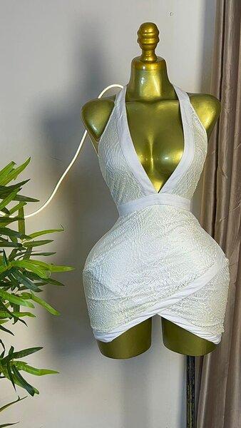 Robe Blanche Évasée Femme