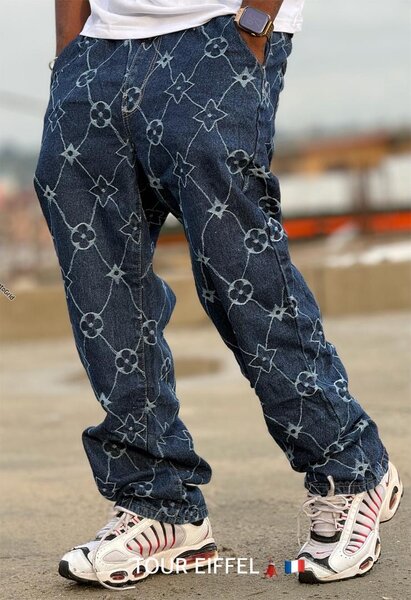 Jean baggy motif luxe